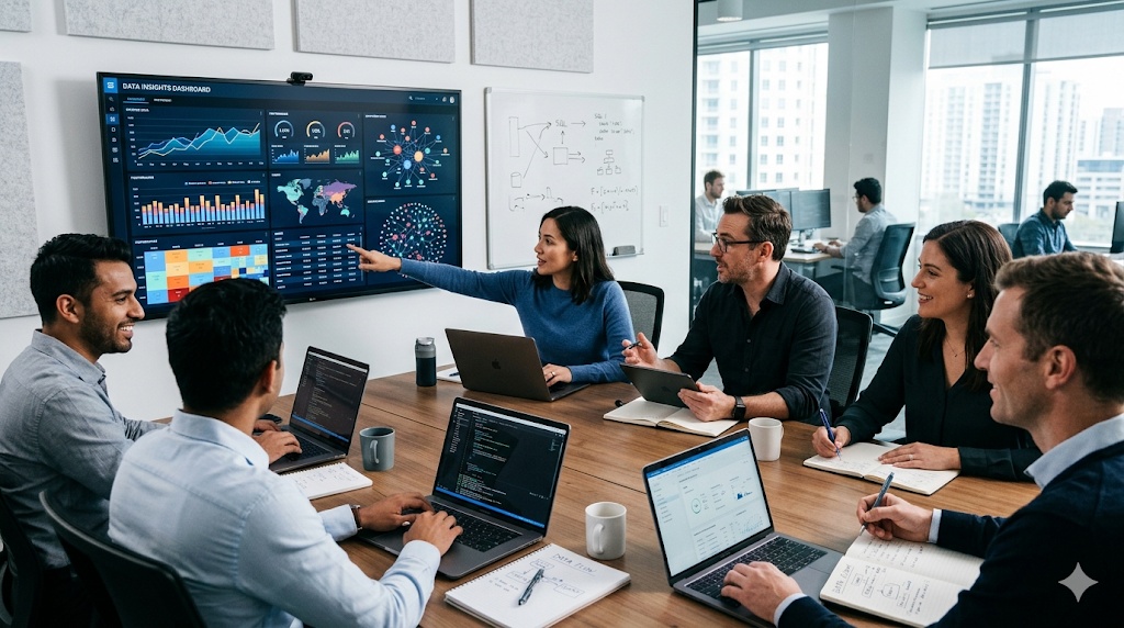The Complete Guide to SAP HANA Course in Marathahalli, Bangalore — Fees, Syllabus & Career Scope in 2026 SAP HANA course with business analytics team meeting.